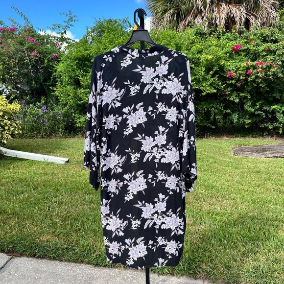 Spiritual Gangster Maya Floral Kimono Black 100% Rayon Robe One Size - Picture 3 of 8